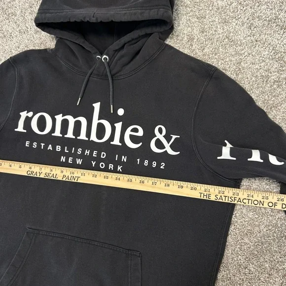 Abercrombie & Fitch Exploded Logo Hoodie Sweatshirt Big Logo Men Size Large Fade - Picture 3 of 8